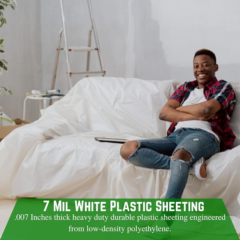 Láminas plástico blanco 7 mil resistente cubierta vapor