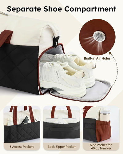 Bolsa gimnasio mujer acolchada con bolsillo húmedo