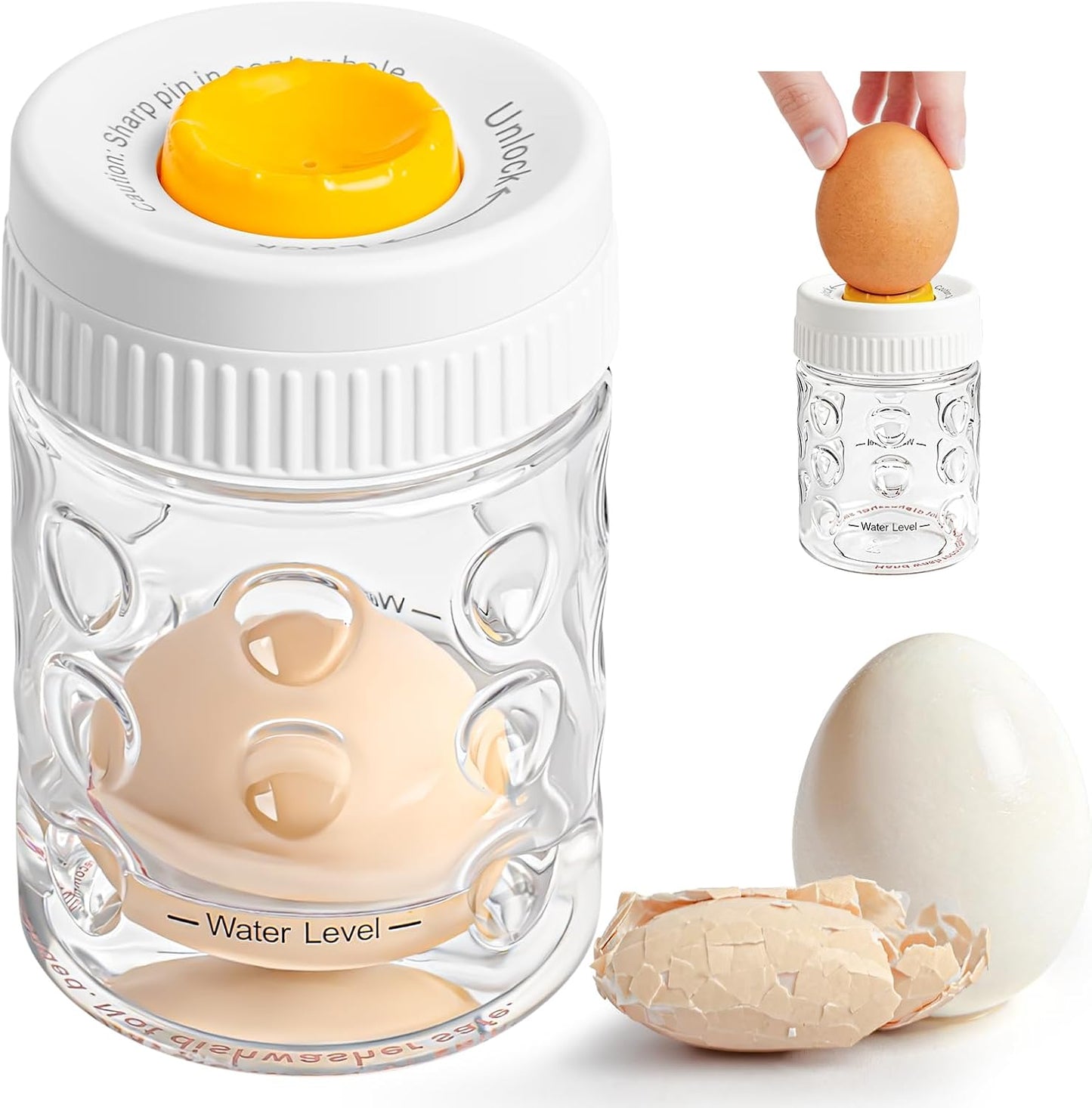 Pelador de huevos 2en1 con perforador transparente