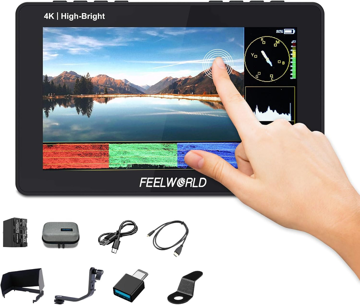 Monitor 5.5pulg 4K tactil F970 bateria 4400mAh