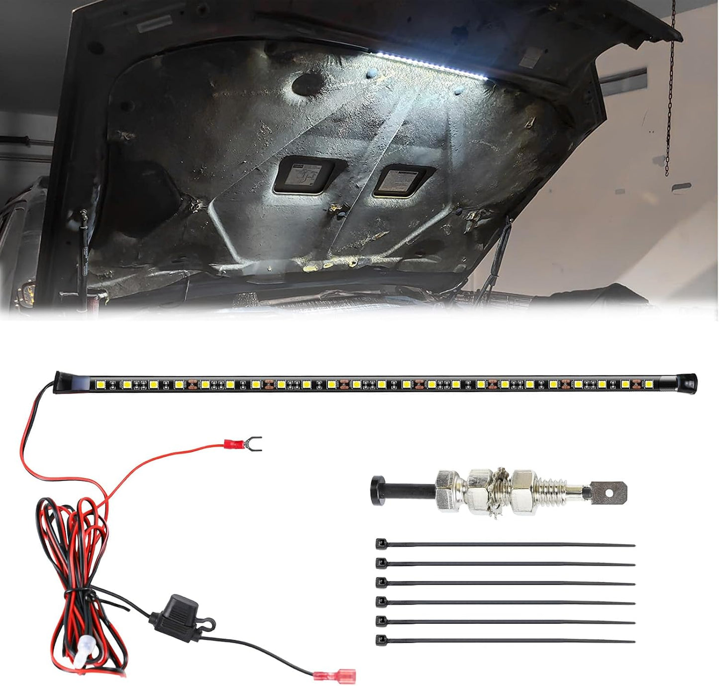 Kit luz LED capó 12V autoadhesiva encendido automático