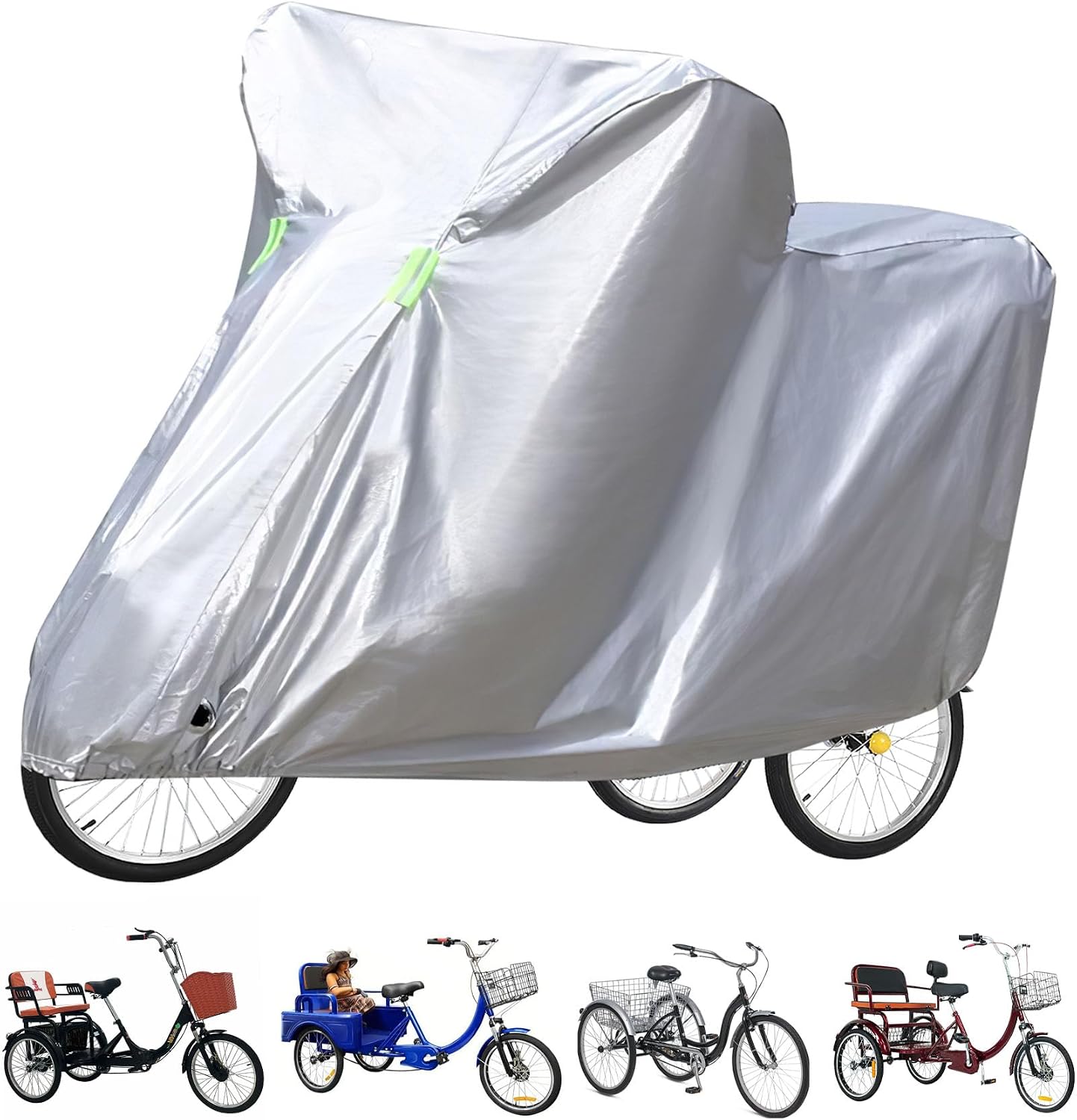 Cubierta triciclo adulto impermeable para 3 ruedas sol UV
