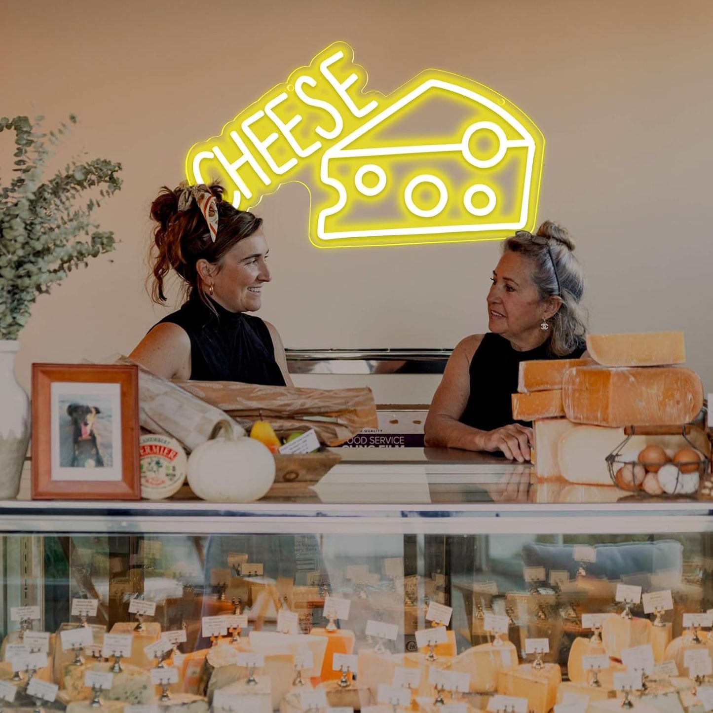 Letrero neón queso luces led para pared tienda panadería