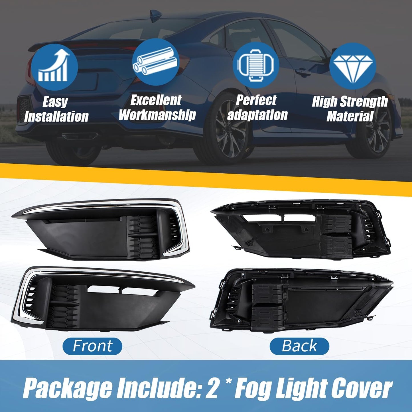 Cubiertas bisel faro antiniebla Honda Civic 2019-21
