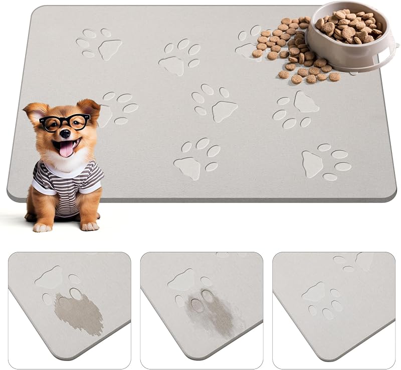 Tapete piedra perro antiderrap 16x24pulg gris