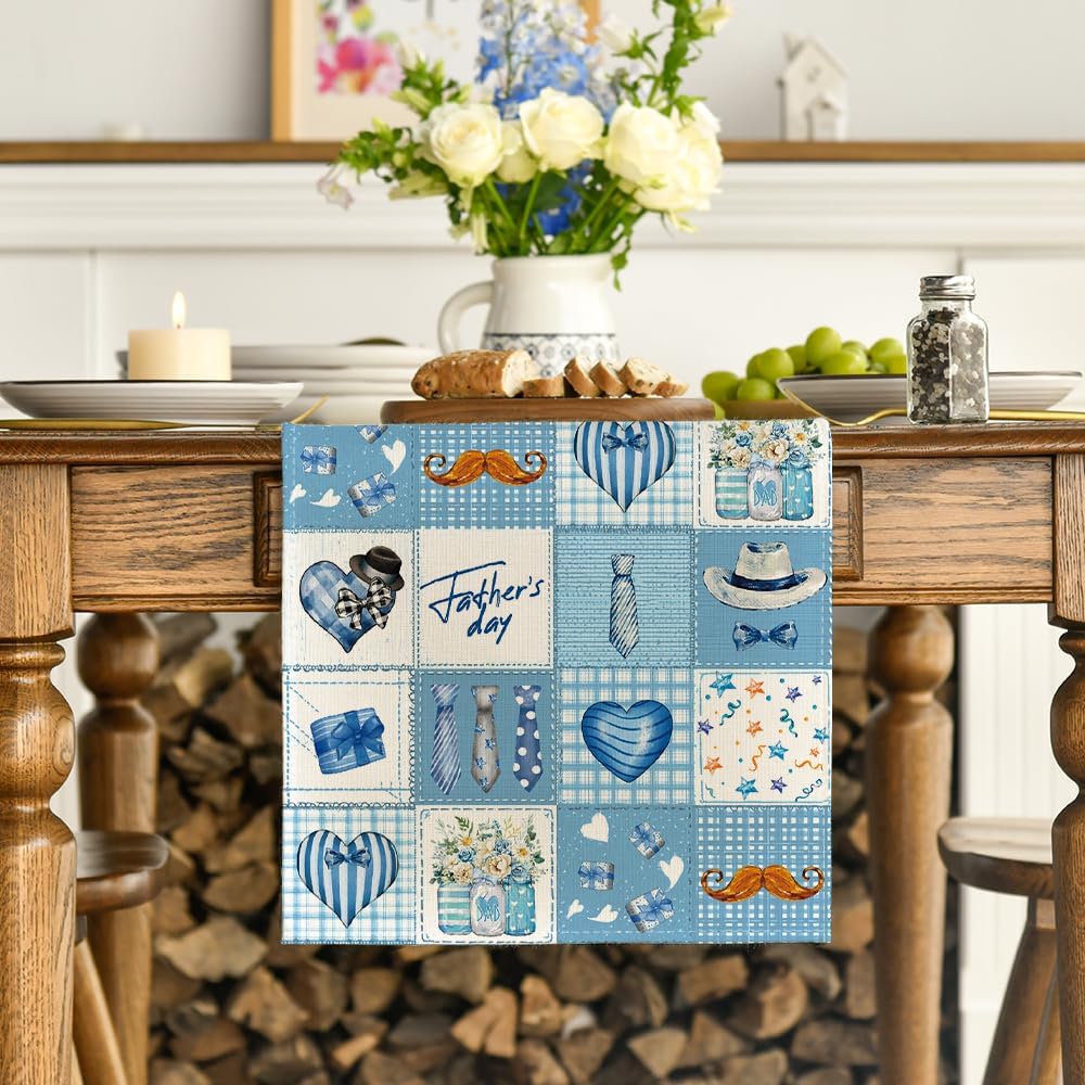 Jarrones de flores a cuadros corazón azul para mesa decoración hogar