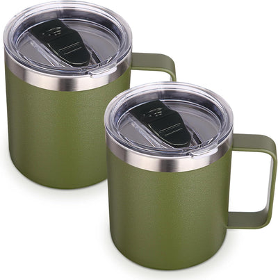 Taza café 14oz acero inox doble pared vacío 2 pzas