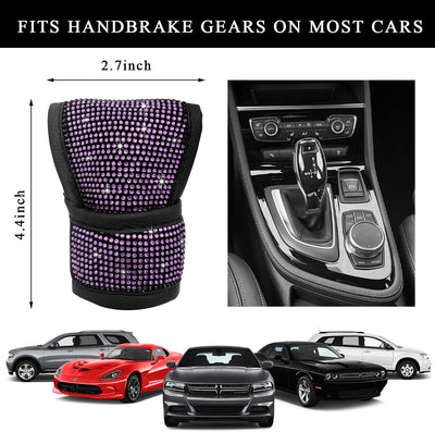 Funda palanca cambios coche cuero con diamantes