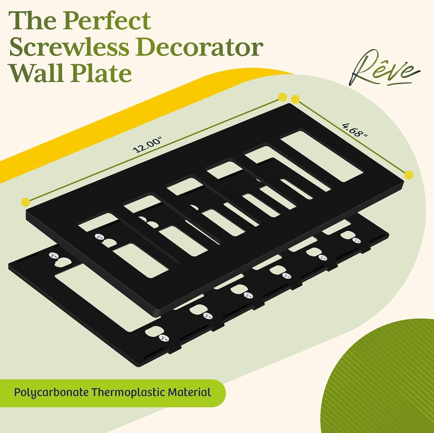 Placas pared decorativas seguras para niños 4.68x12pol