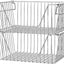 Cestas apilables 14" organiz. metal resistente despensa