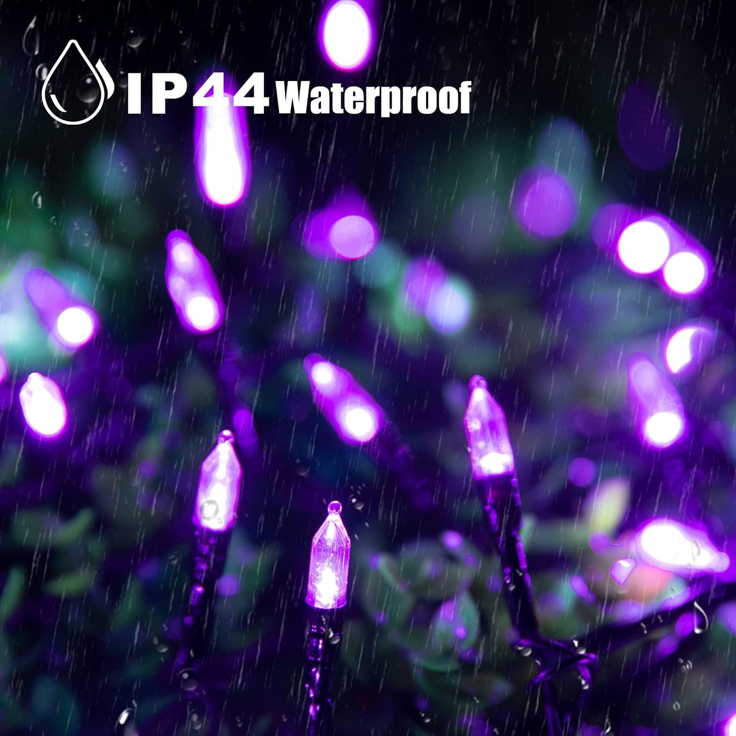 Guirnalda luces Halloween 98ft 300 LED 8 modos morado