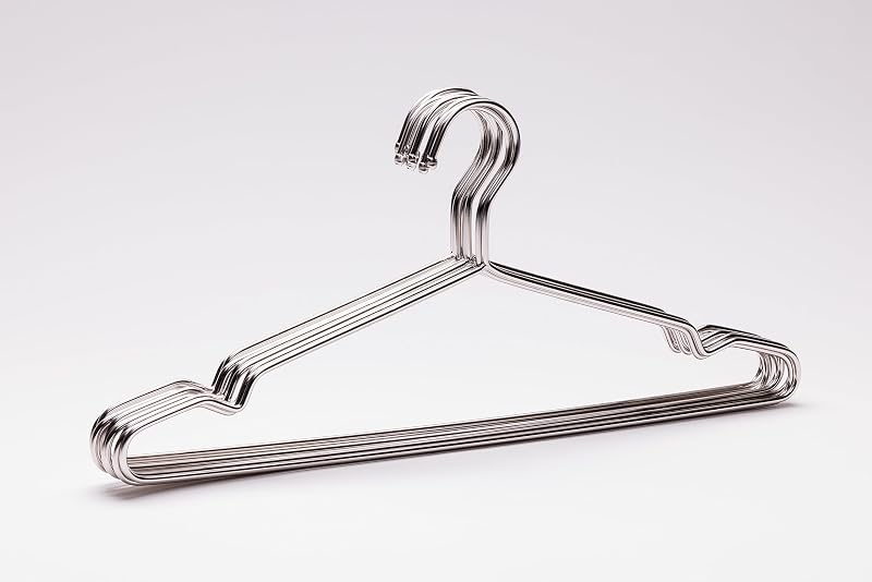 Perchas metal plateado resistentes 10 pzas