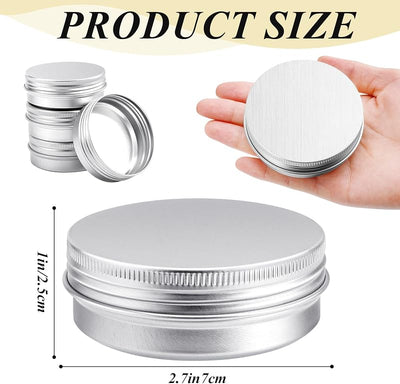 60 Latas Aluminio 2oz Tapa Rosca Recipientes Redondos