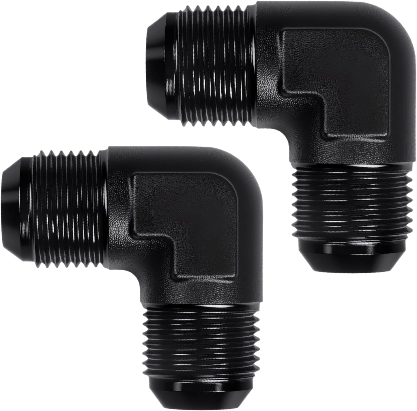Adaptador aluminio negro 90 grados 2 pzas