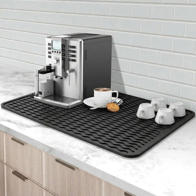 Tapete de silicona para máquina de café 18x16 pulgadas con textura ondulada