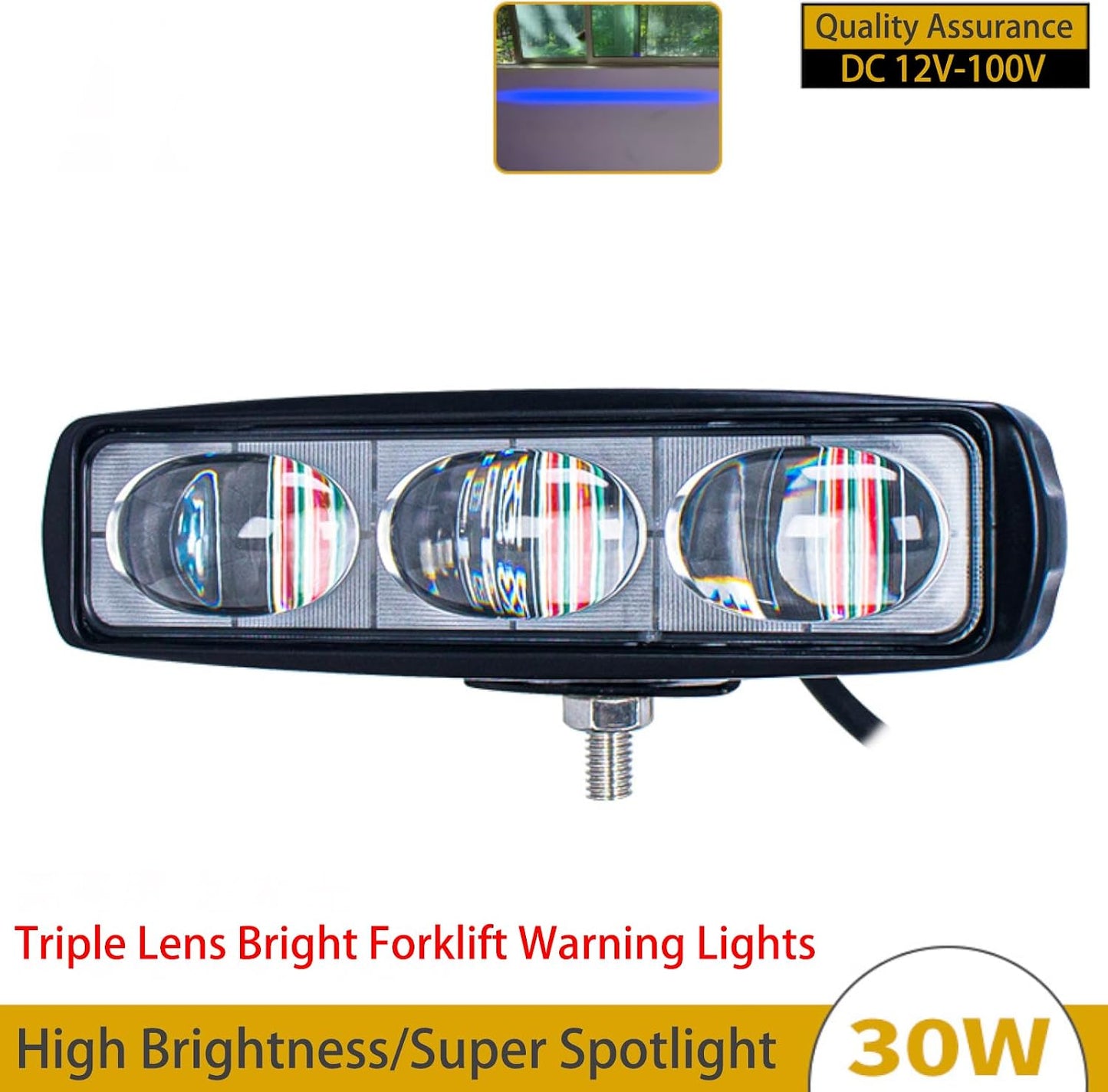 Luz LED azul montacargas 30W 12-100V ajustable AGV almacén