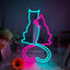 Letrero neón dos gatos led usb para niñas dormitorio
