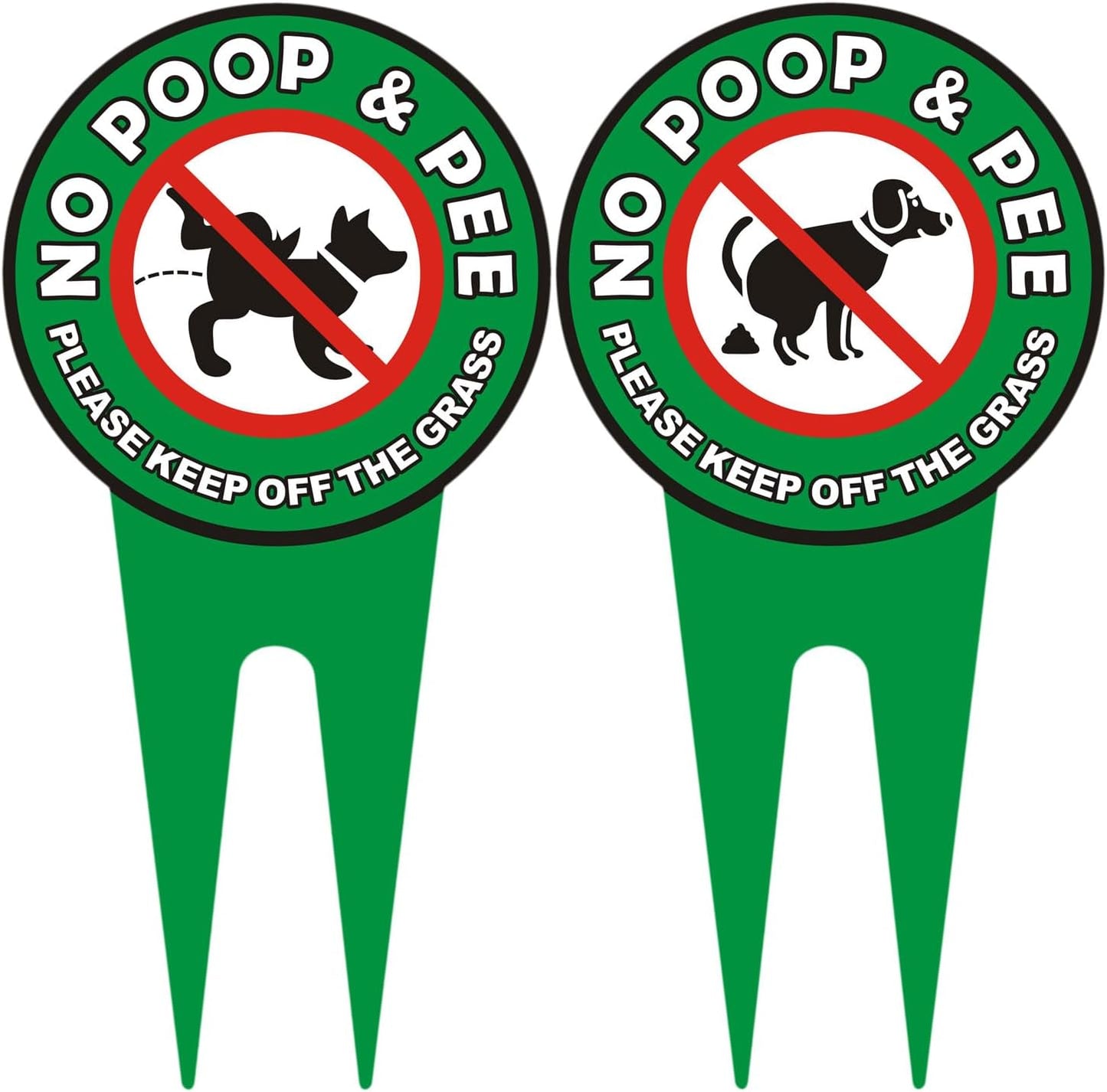 2 Carteles No Excremento Perro 12x6" Aluminio Doble Cara