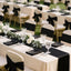2 Caminos Mesa Satén Negro 12x108pulg Decoración Boda Banquete