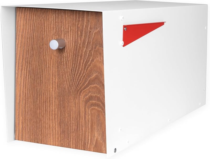 Buzón metal exterior blanco diseño moderno resistente