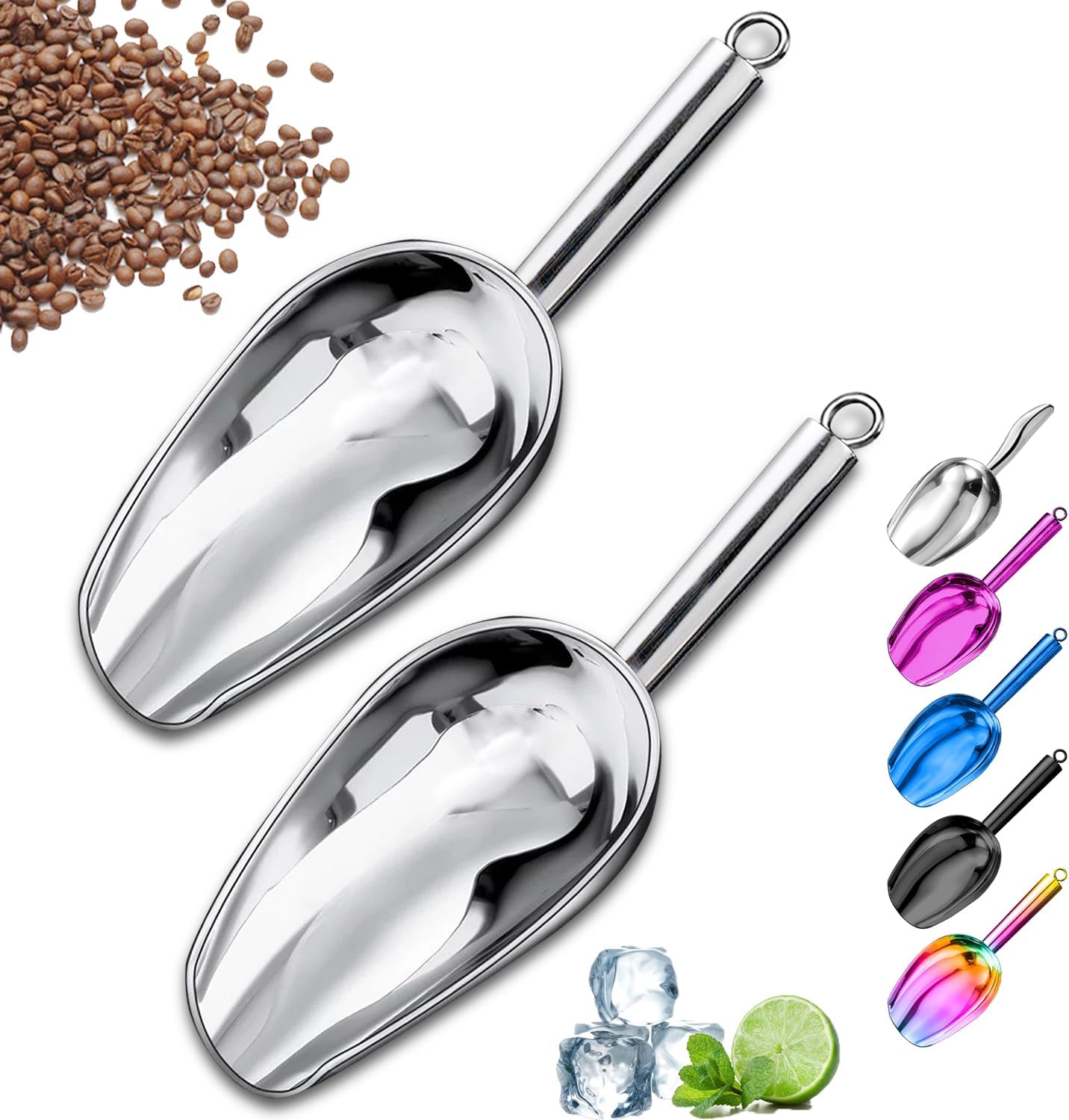 Cuchara hielo acero inox 2 pzas 3oz