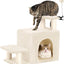 Escalera para mascotas con poste rascador gatos beige