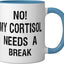 Taza Cerámica Cortisol Level Text Only Meme Azul Blanco