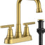 Grifo lavabo 4" 2 agujeros dorado cepillado ADA comp