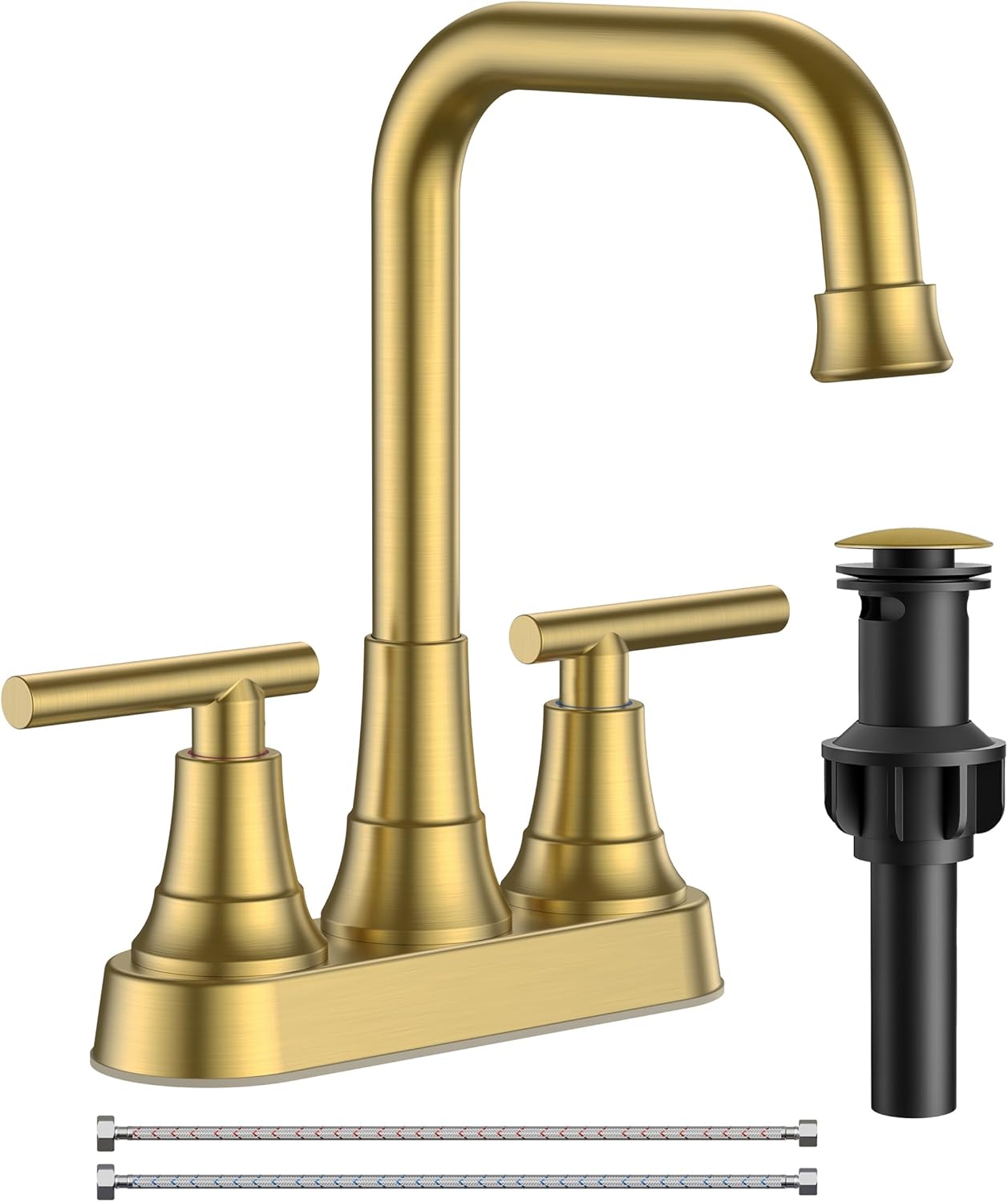 Grifo lavabo 4" 2 agujeros dorado cepillado ADA comp