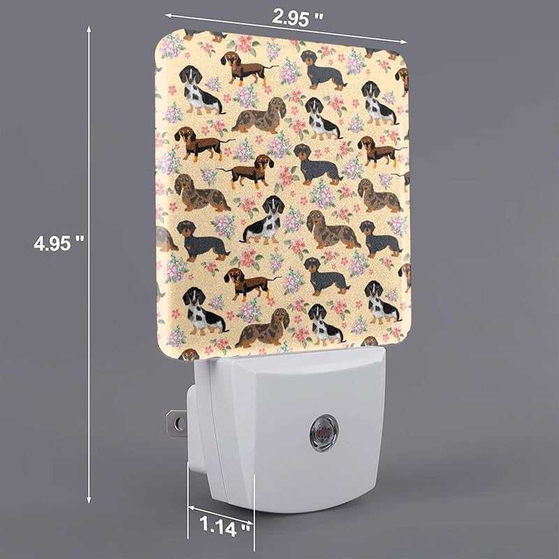 Luz nocturna LED perro salchicha con sensor dormitorio baño