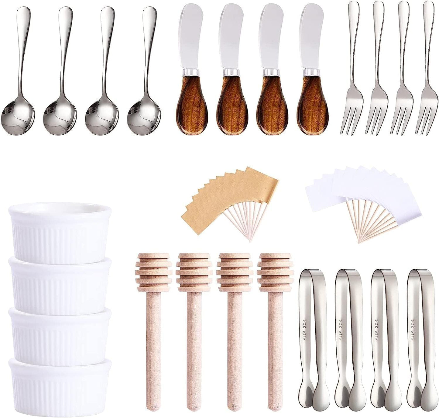 Accesorios embutidos 25pzas untadores queso cucharas