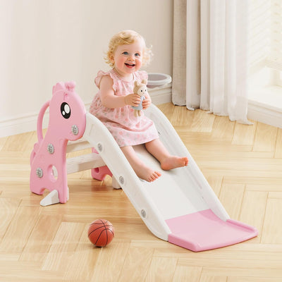 Set escalador tobogán 3en1 para niños 1-3 años color rosa