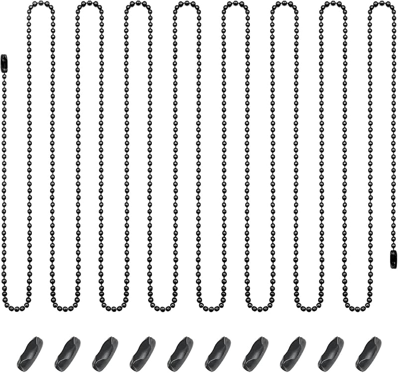 Extensor cadena tiro ventilador 12ft 3mm cuentas bola 10 conectores negro