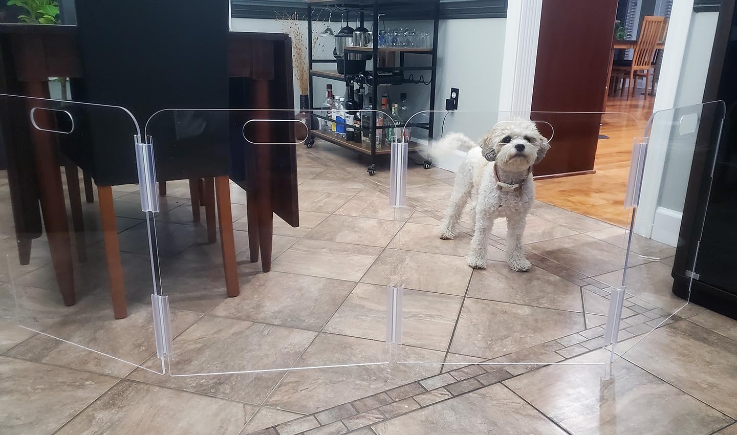 Barrera para mascotas 4 paneles plegable protege interiores