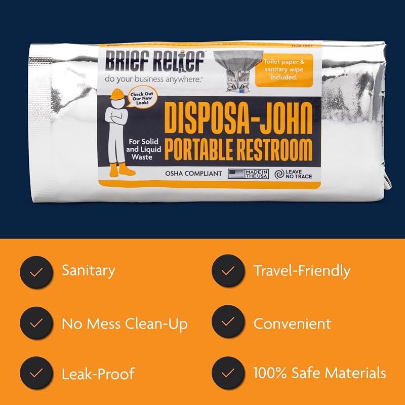 Baño portátil con toallita y papel higiénico sin fugas