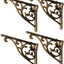 Soportes pared latón 6pulg 4 Pzas estantes cocina