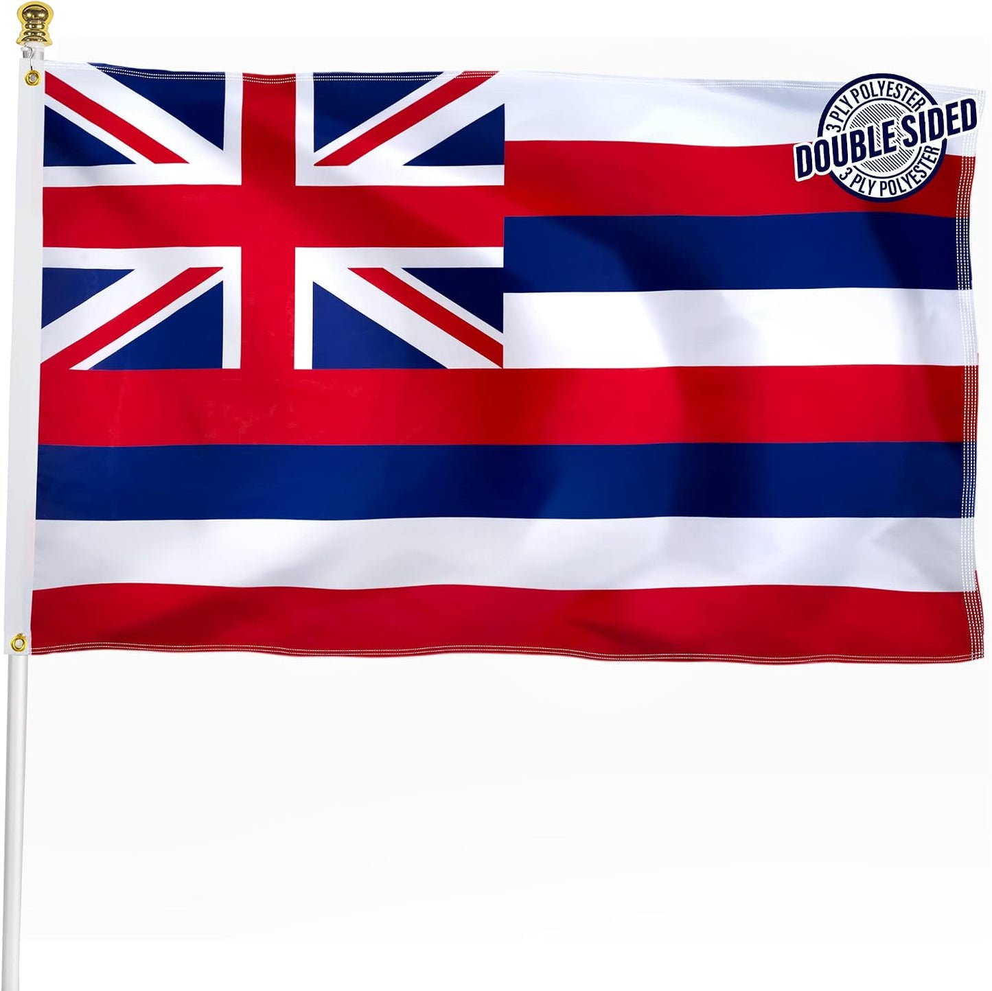 Bandera Hawái 3x5ft poliéster 3 capas latón