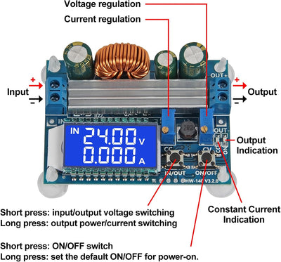 Convertidor DC-DC con LCD 5.5-30V 3A 35W Módulo Fuente