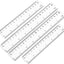 Set 4 reglas plástico transparente 6x8 pulg y métricas para escuela