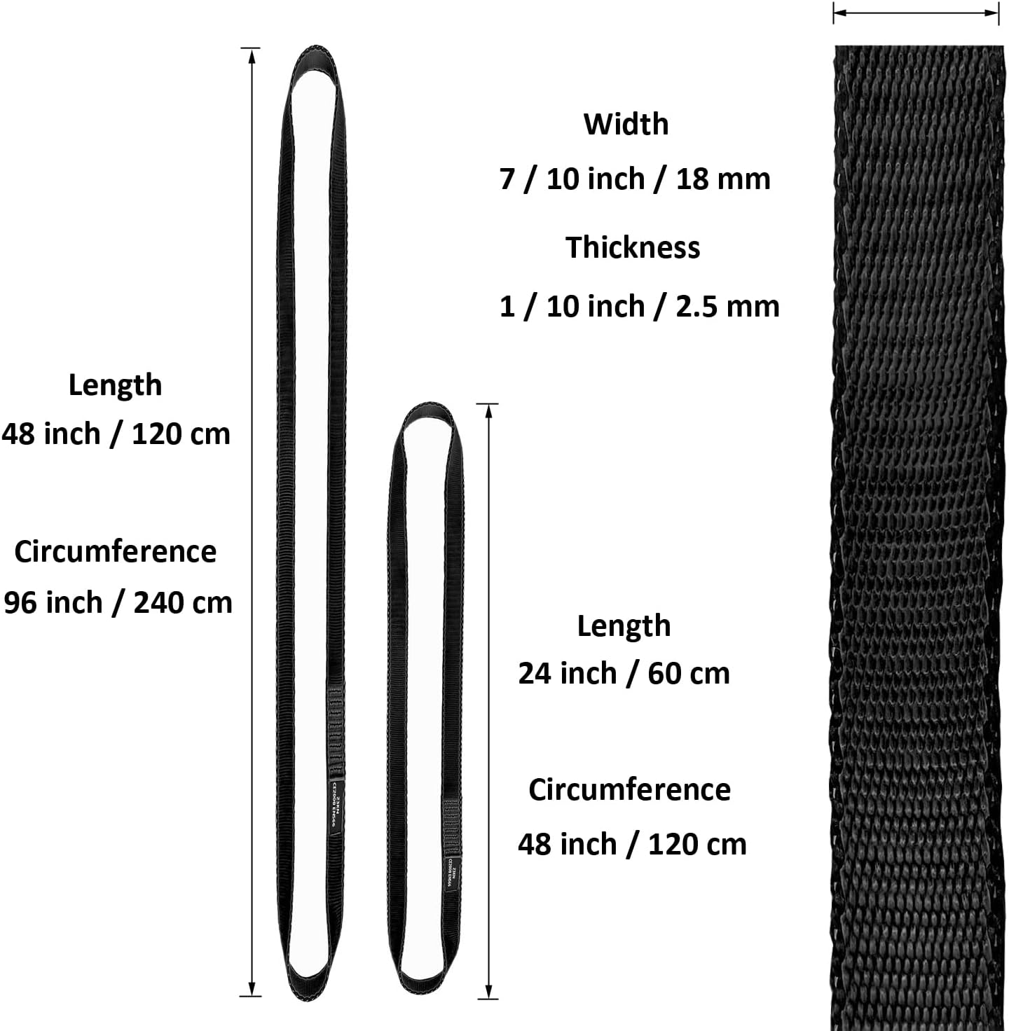 Eslingas nailon 0.709pulg 23kN para escalada rappel