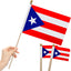 12 Banderas Puerto Rico 8x12" en Palo Madera Mini Decoración