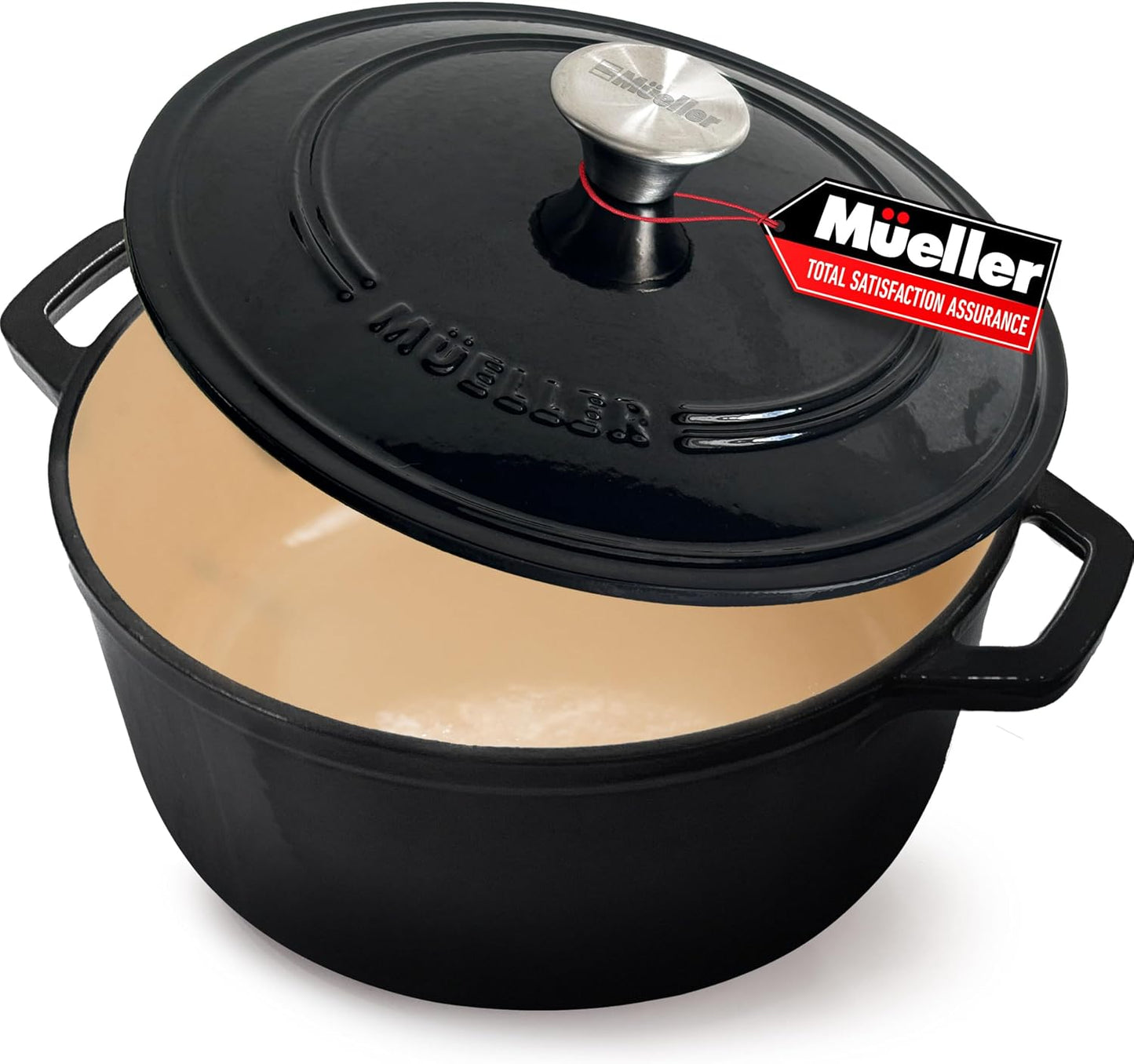 Horno holandés hierro fundido esmaltado 7.5qt negro