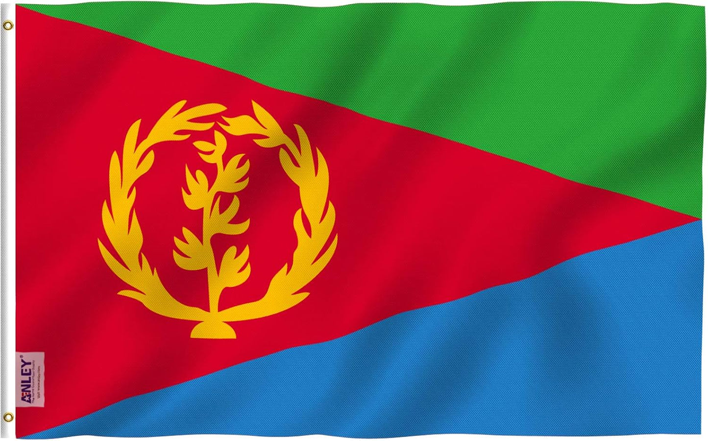 Bandera Eritrea 3x5ft poliéster cabecera lona ojales latón