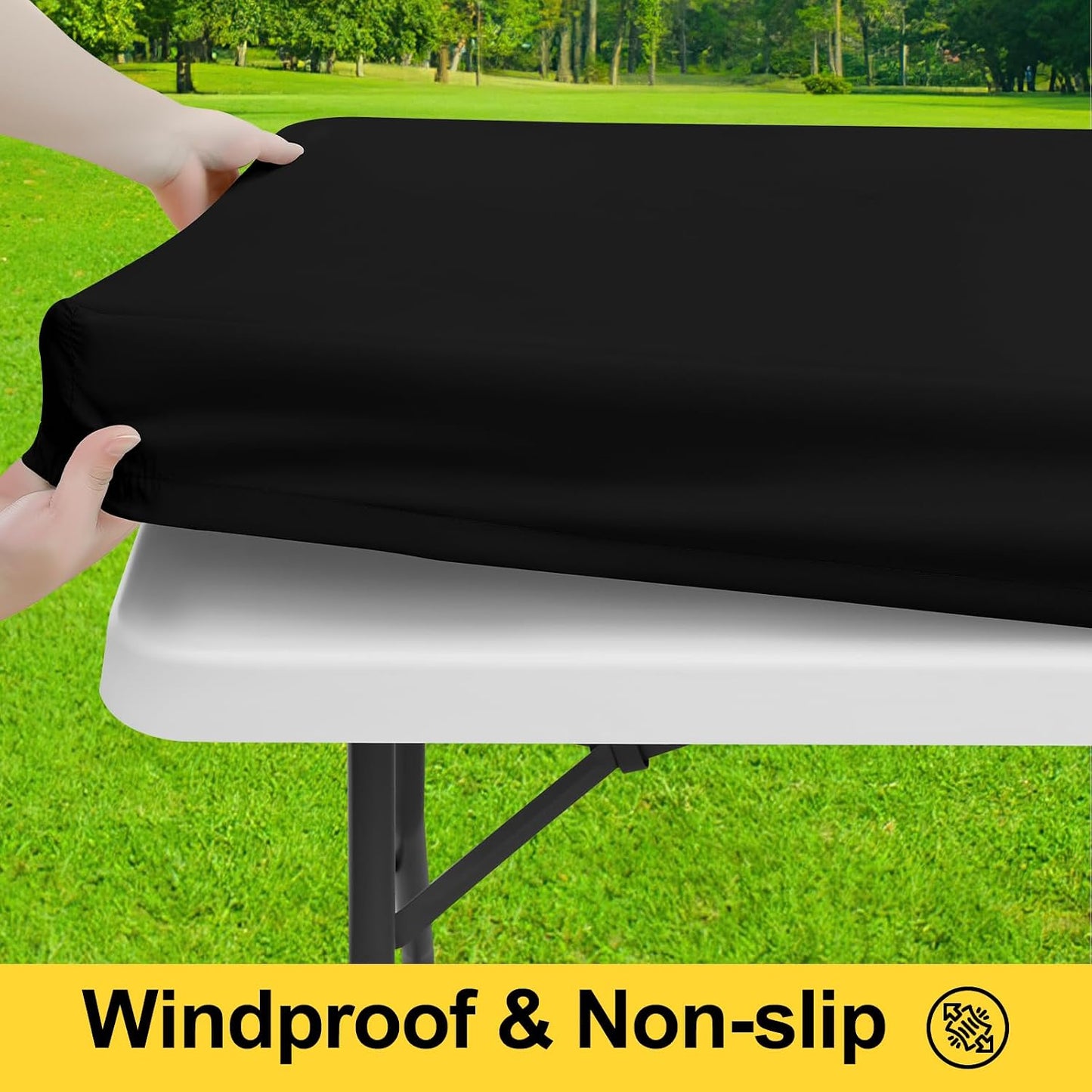Funda mesa picnic con bancos mantel poliéster elástico 8ft