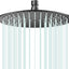Cabezal ducha lluvia 10" acero inox alta presión D-negro