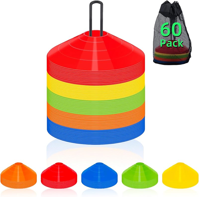 Pack 60/120 Conos Fútbol Entrenamiento con Bolsas