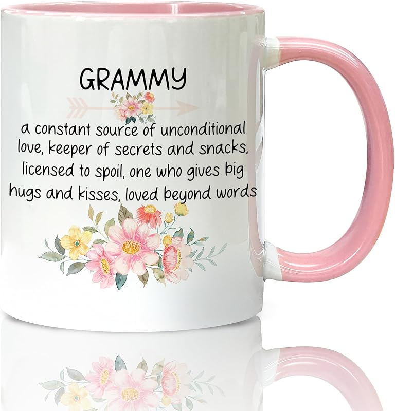Taza cerámica rosa 11oz regalo para Grammy y abuela