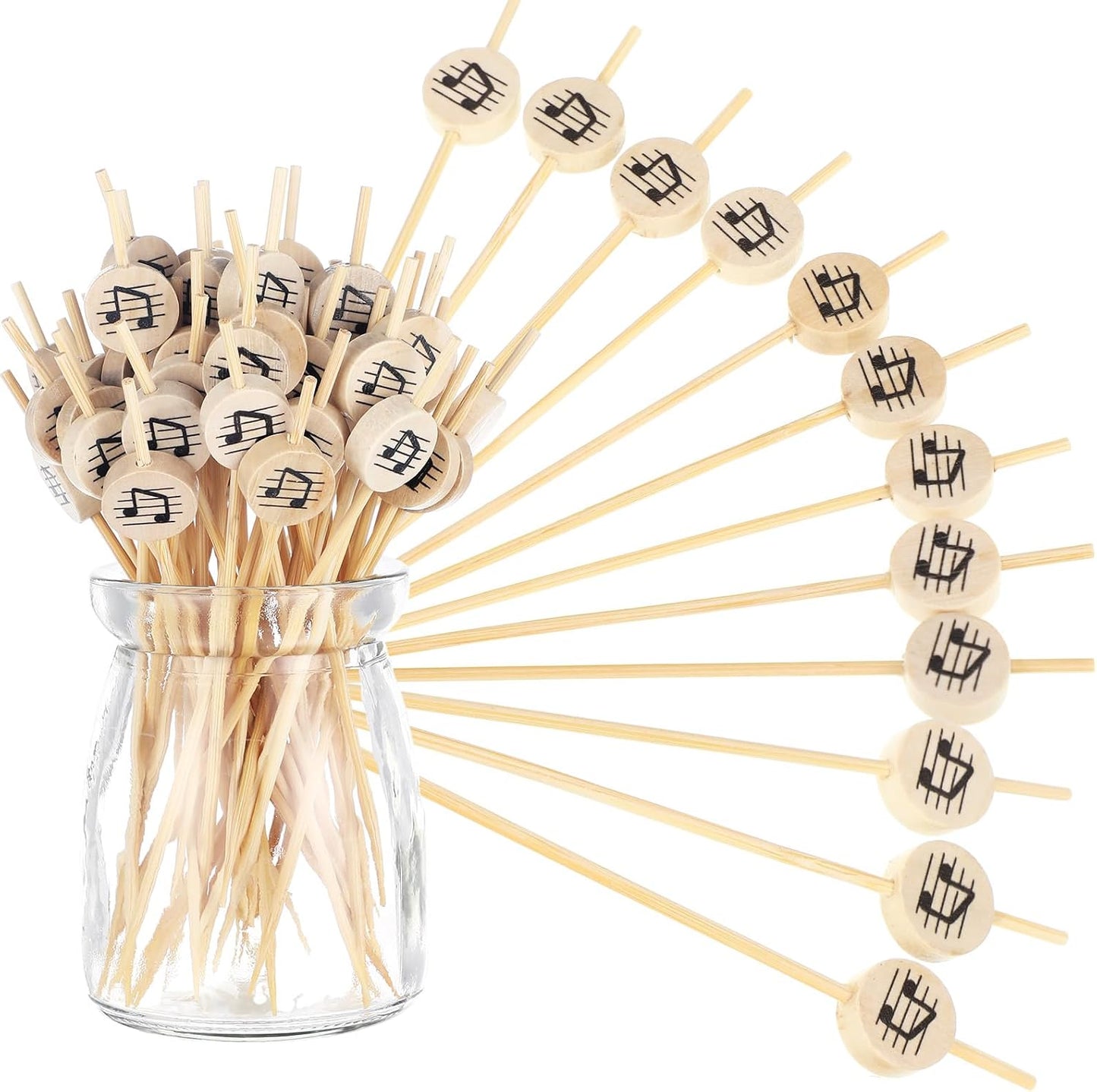 200 Palillos Madera Notas Musicales Aperitivos Cupcakes