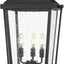 Poste lámpara exterior 3 luces 26pulg aluminio negro