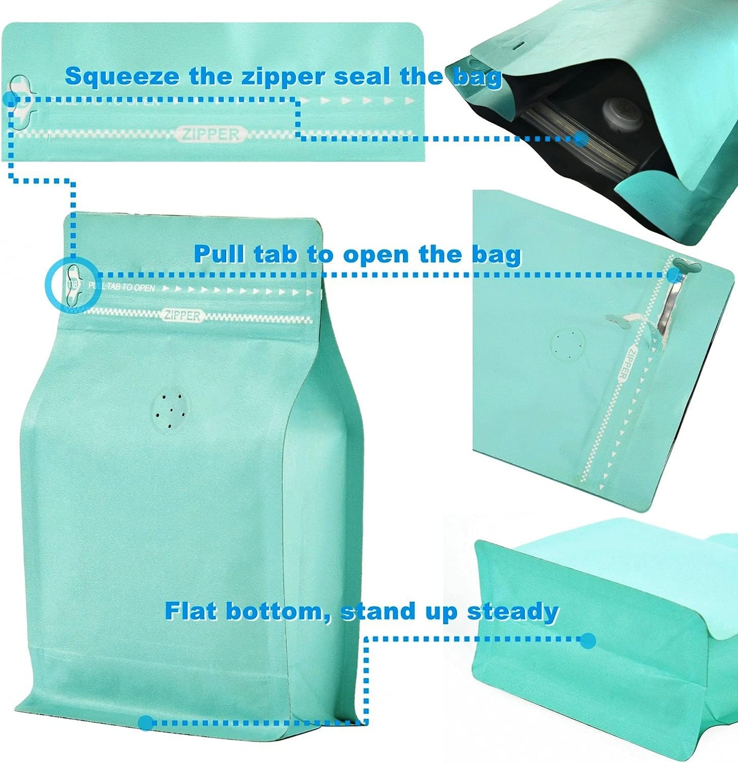 50 Bolsas Café Kraft 8oz Válvula Aire Hogar Tienda